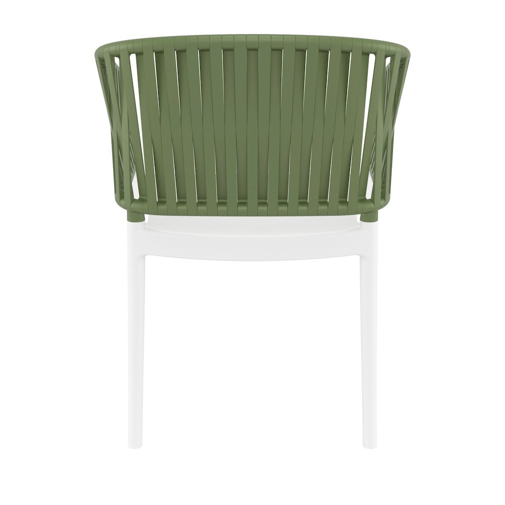 Portofino Armchair White-Olive Green. Picture 4