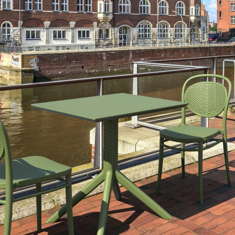 Sky Square Table 27 inch Olive Green. Picture 4