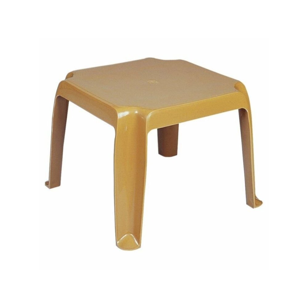 Sunray Resin Square Side Table Teak Brown. Picture 1