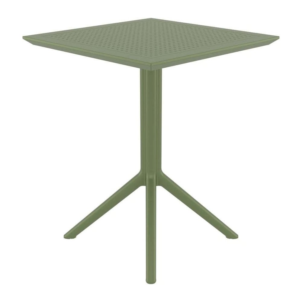 Sky Square Folding Table 24 inch Olive Green. Picture 2