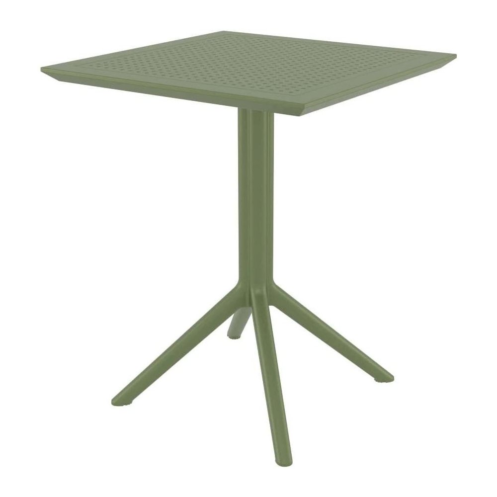 Sky Square Folding Table 24 inch Olive Green. Picture 3