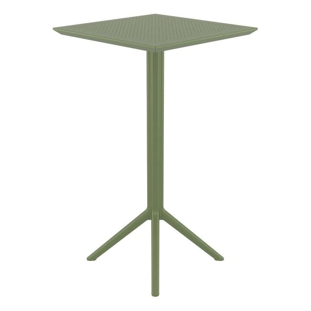 Sky Square Folding Bar Table 24 inch Olive Green. Picture 3