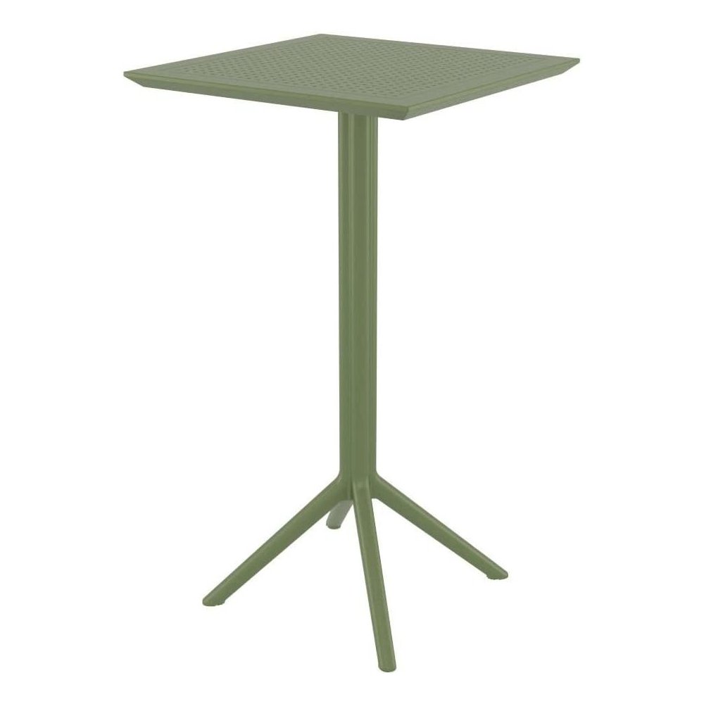 Sky Square Folding Bar Table 24 inch Olive Green. Picture 1