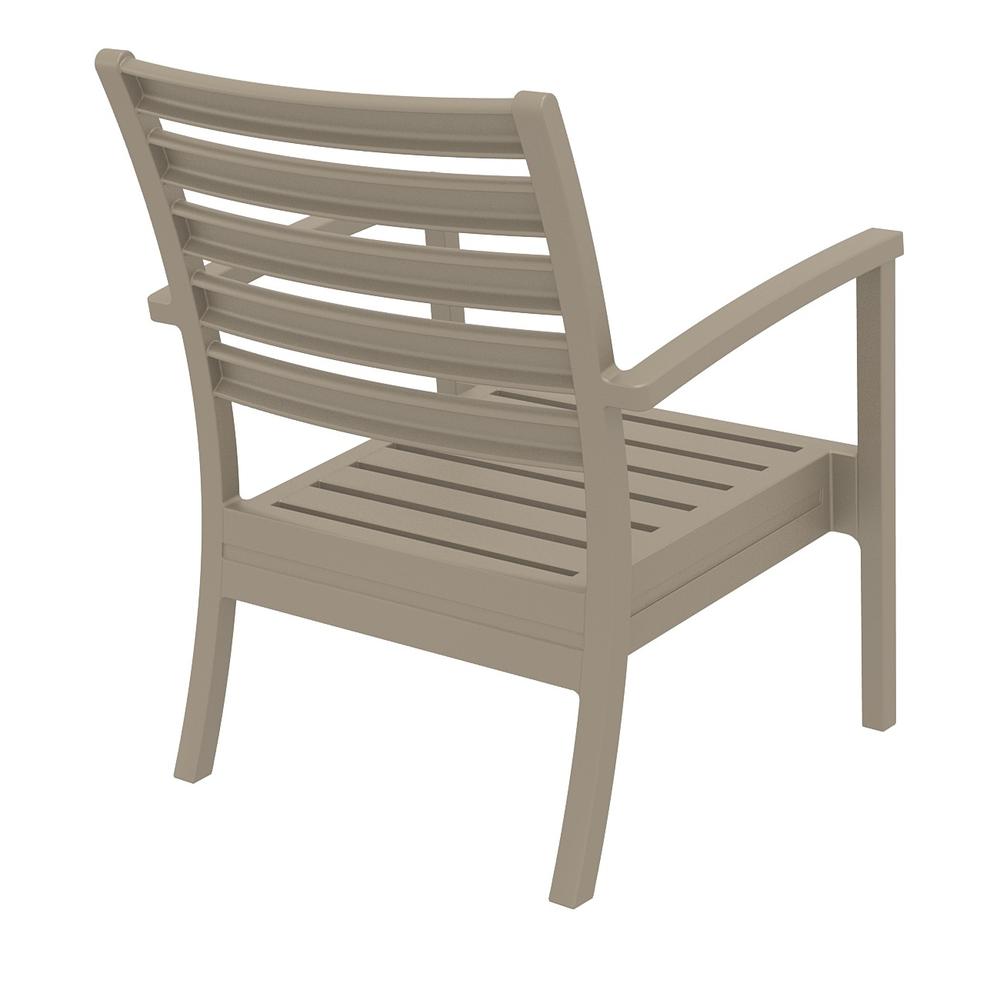 Artemis XL Club Chair Taupe with Sunbrella Charcoal Cushions, Set of 2. Picture 3