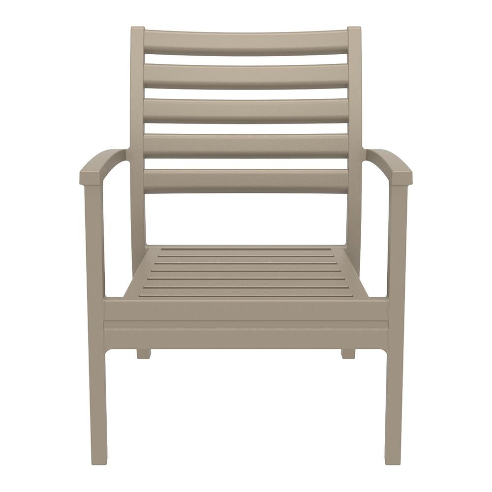 Artemis XL Club Chair Taupe with Sunbrella Charcoal Cushions, Set of 2. Picture 4