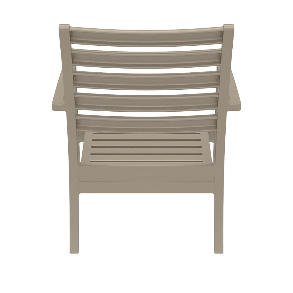 Artemis XL Club Chair Taupe with Sunbrella Charcoal Cushions, Set of 2. Picture 6