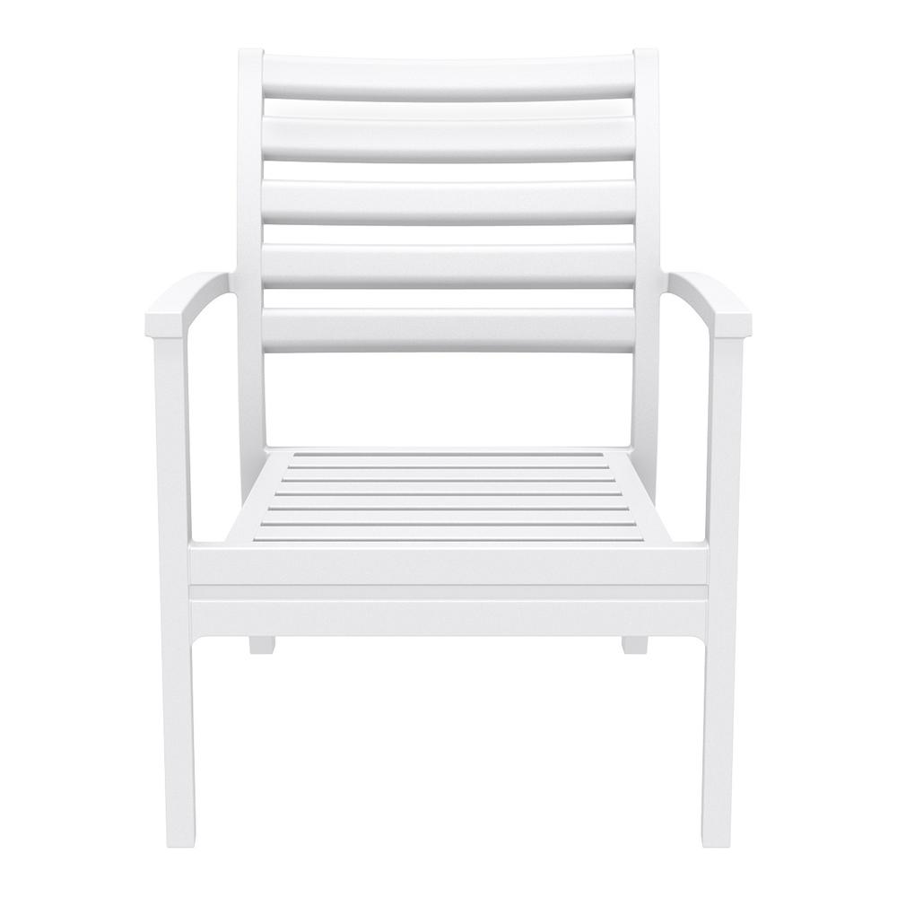 Artemis XL Club Chair White with Sunbrella Black Cushions, Set of 2. Picture 4
