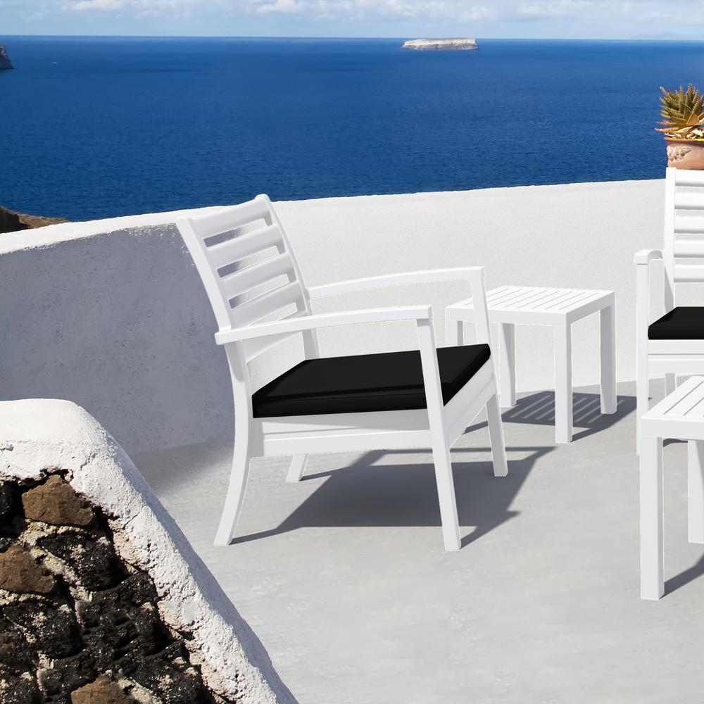 Artemis XL Club Chair White with Sunbrella Black Cushions, Set of 2. Picture 9