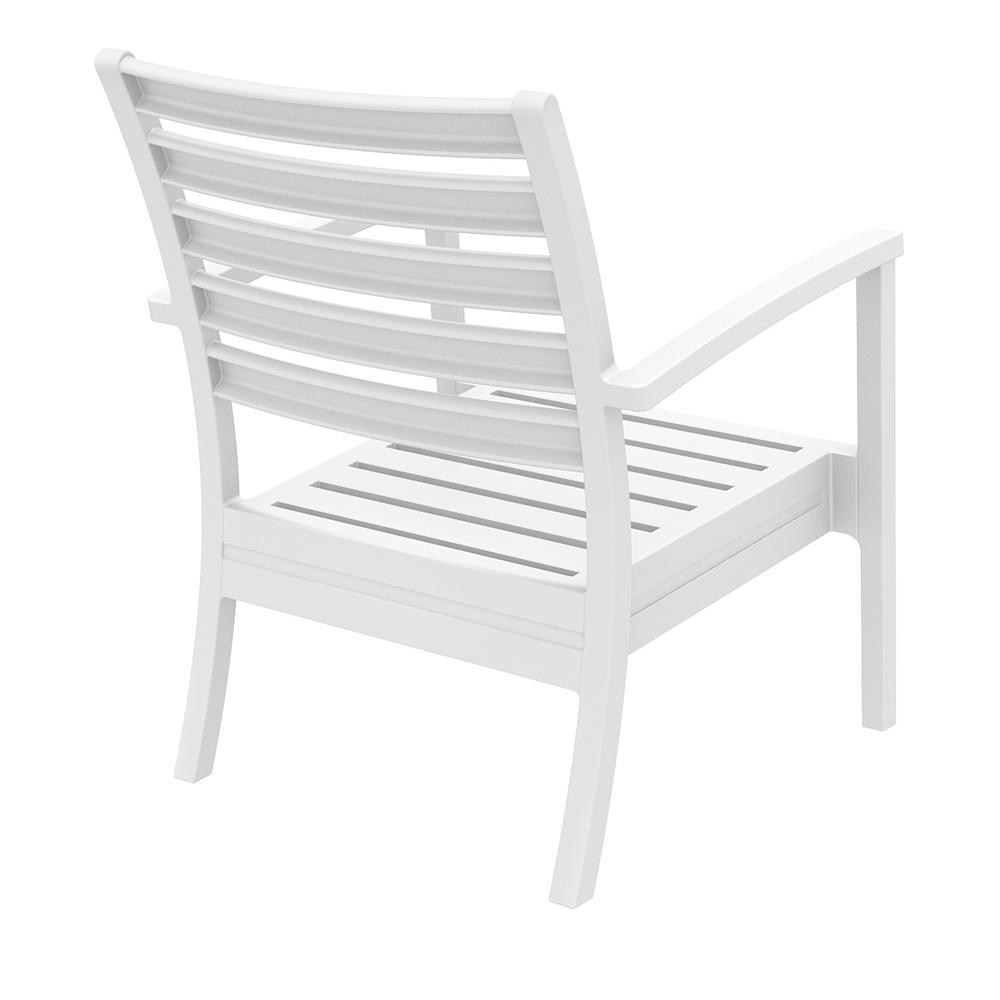 Artemis XL Club Chair White with Sunbrella Charcoal Cushions, Set of 2. Picture 3