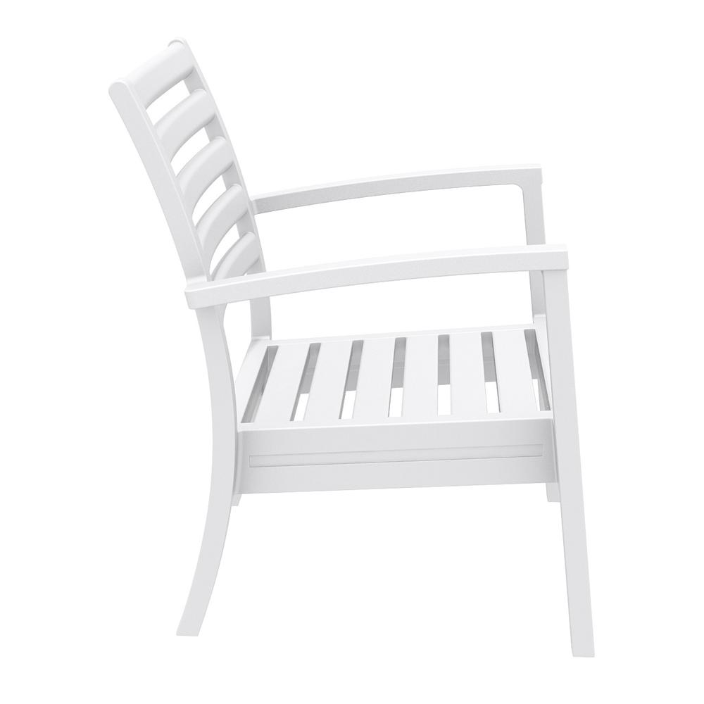 Artemis XL Club Chair White with Sunbrella Charcoal Cushions, Set of 2. Picture 5