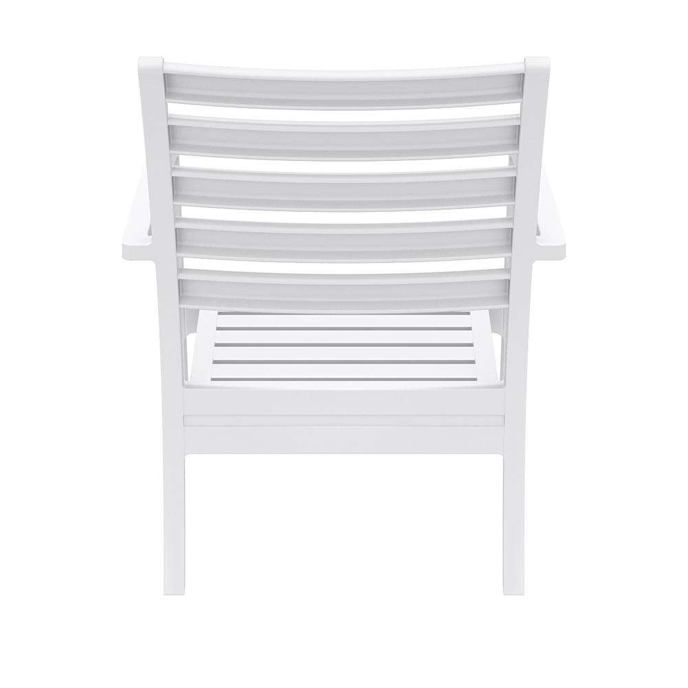 Artemis XL Club Chair White with Sunbrella Charcoal Cushions, Set of 2. Picture 6