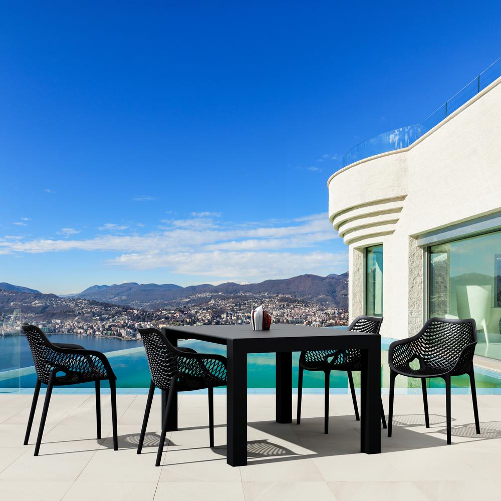 Air XL Extension Dining Set 5 Piece Black. Picture 1