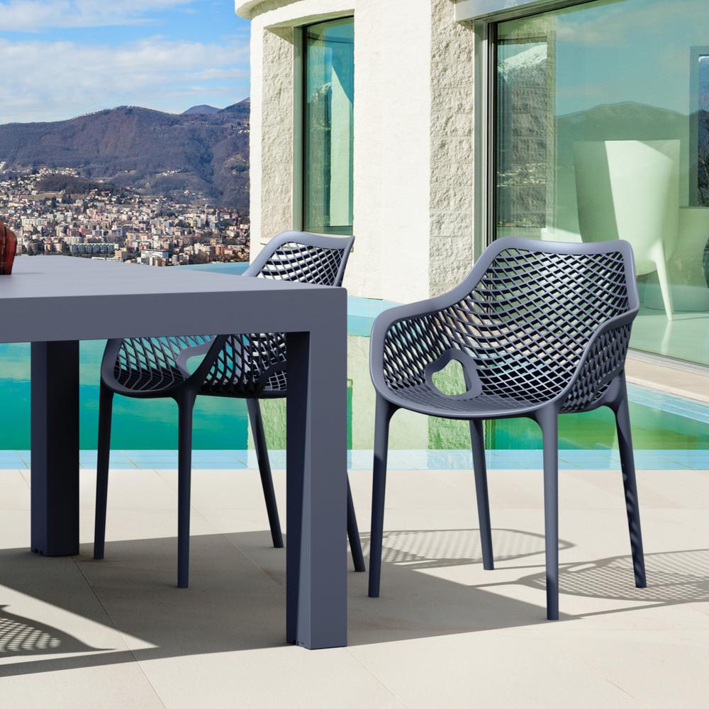 Air XL Extension Dining Set 5 Piece Dark Gray. Picture 2