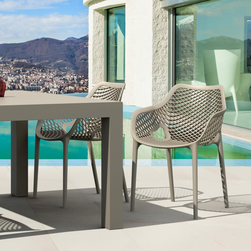 Air XL Extension Dining Set 5 Piece Taupe. Picture 2