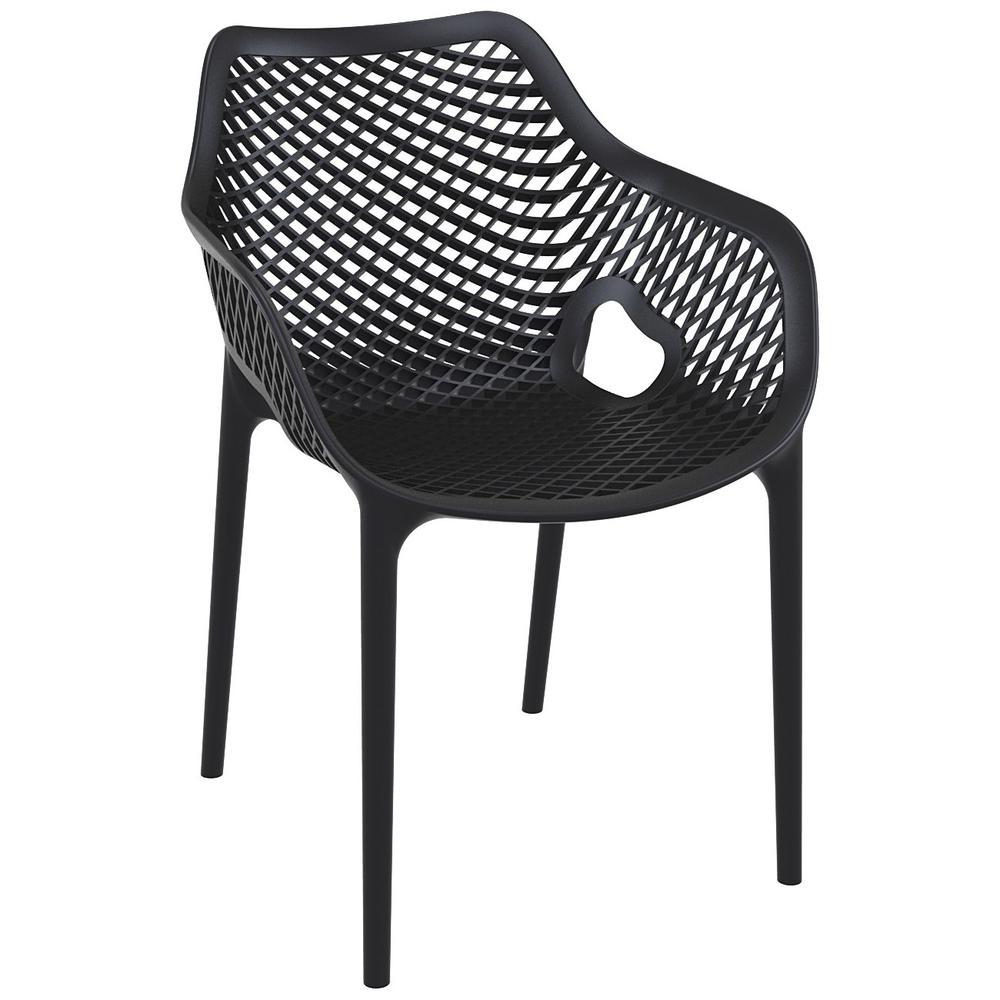 Air XL Outdoor Dining Arm Chair Black, Set of 2. Picture 1