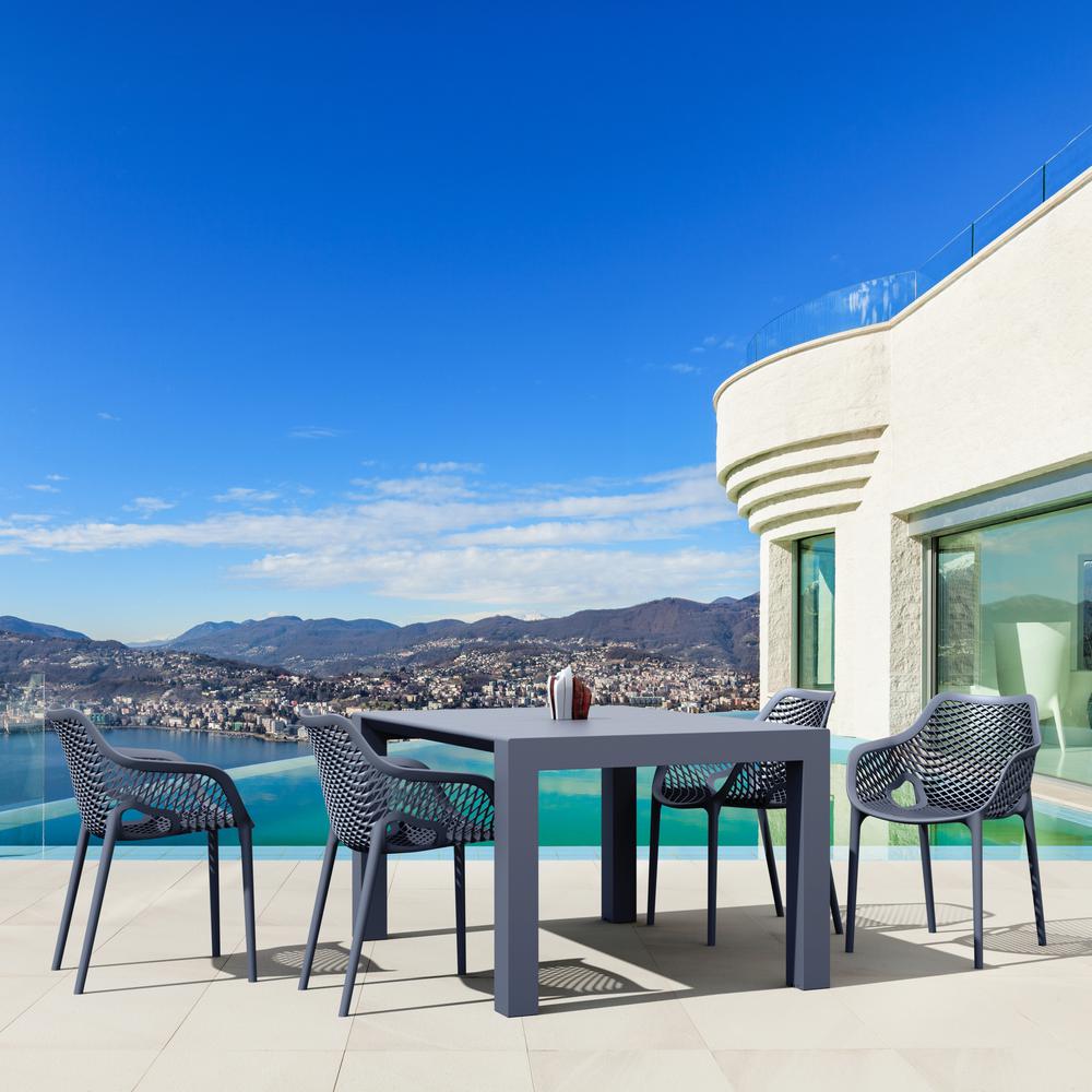 Air XL Outdoor Dining Arm Chair Dark Gray, Set of 2. Picture 10