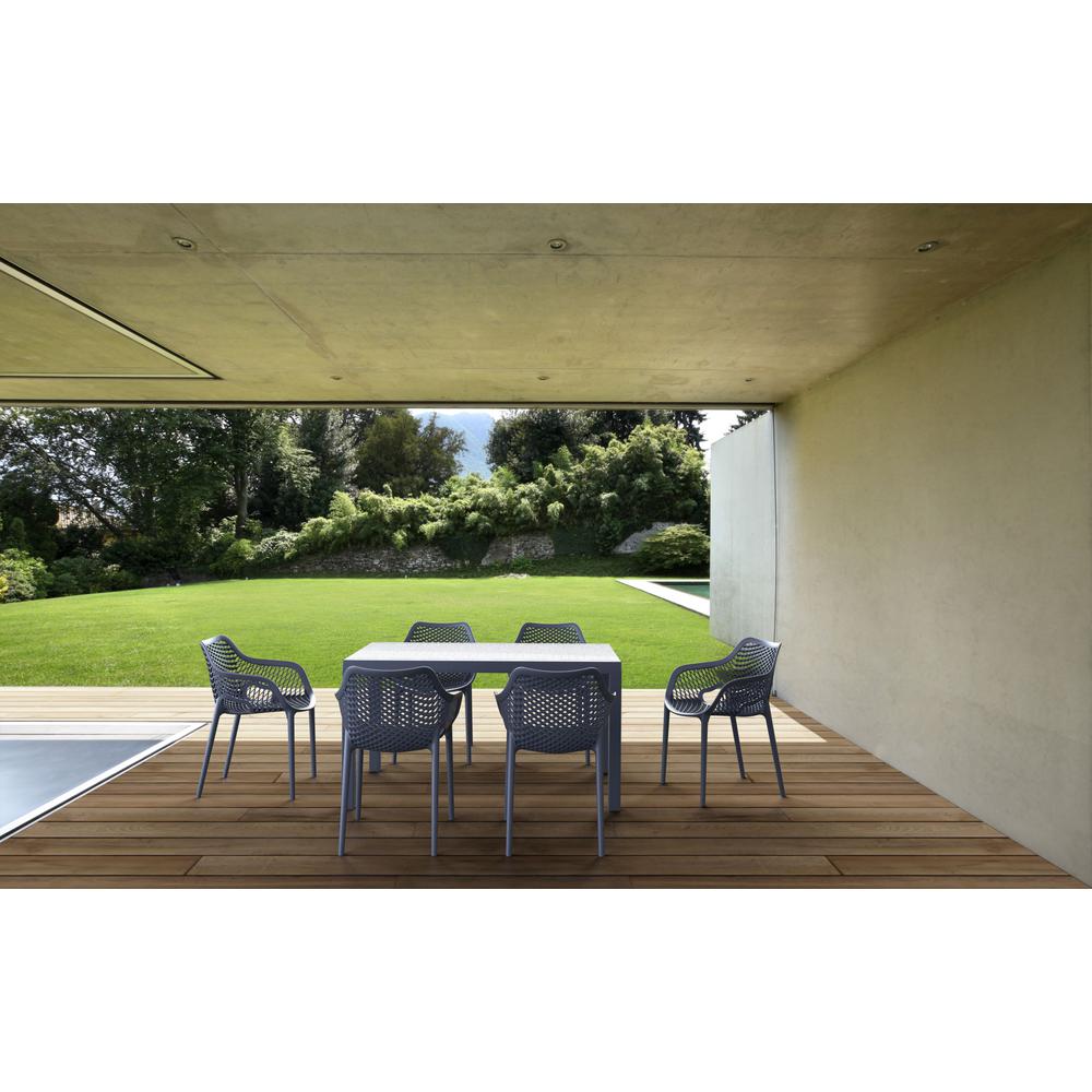 Air XL Outdoor Dining Arm Chair Dark Gray, Set of 2. Picture 8