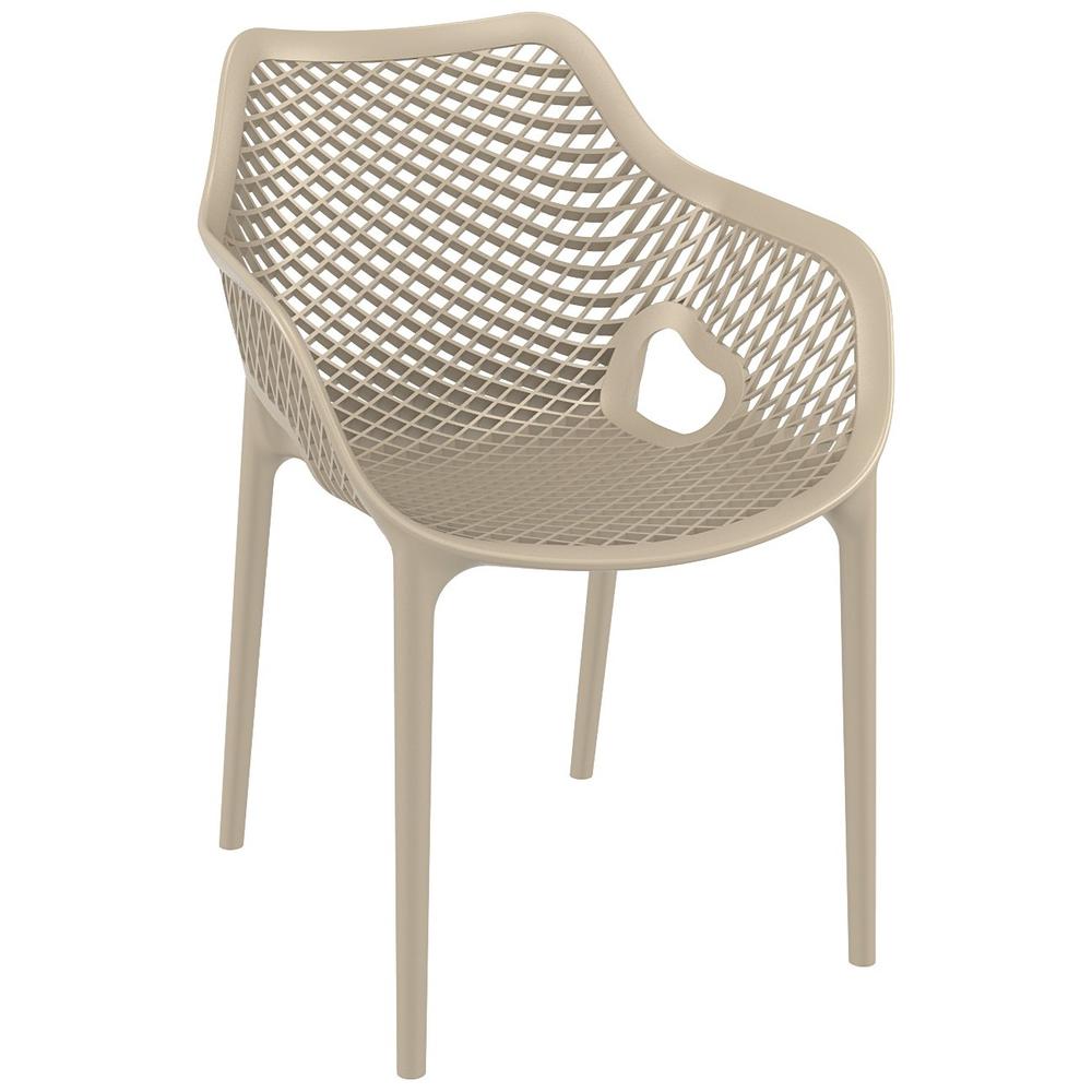 Air XL Outdoor Dining Arm Chair Taupe, Set of 2. Picture 1