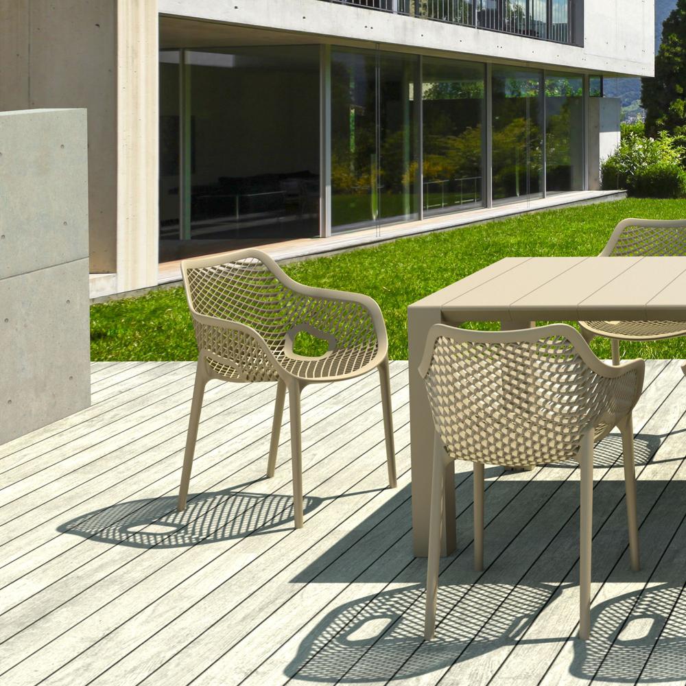 Air XL Outdoor Dining Arm Chair Taupe, Set of 2. Picture 7