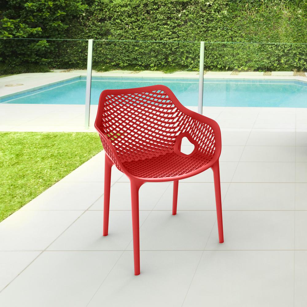 Air XL Outdoor Dining Arm Chair Red, Set of 2. Picture 6
