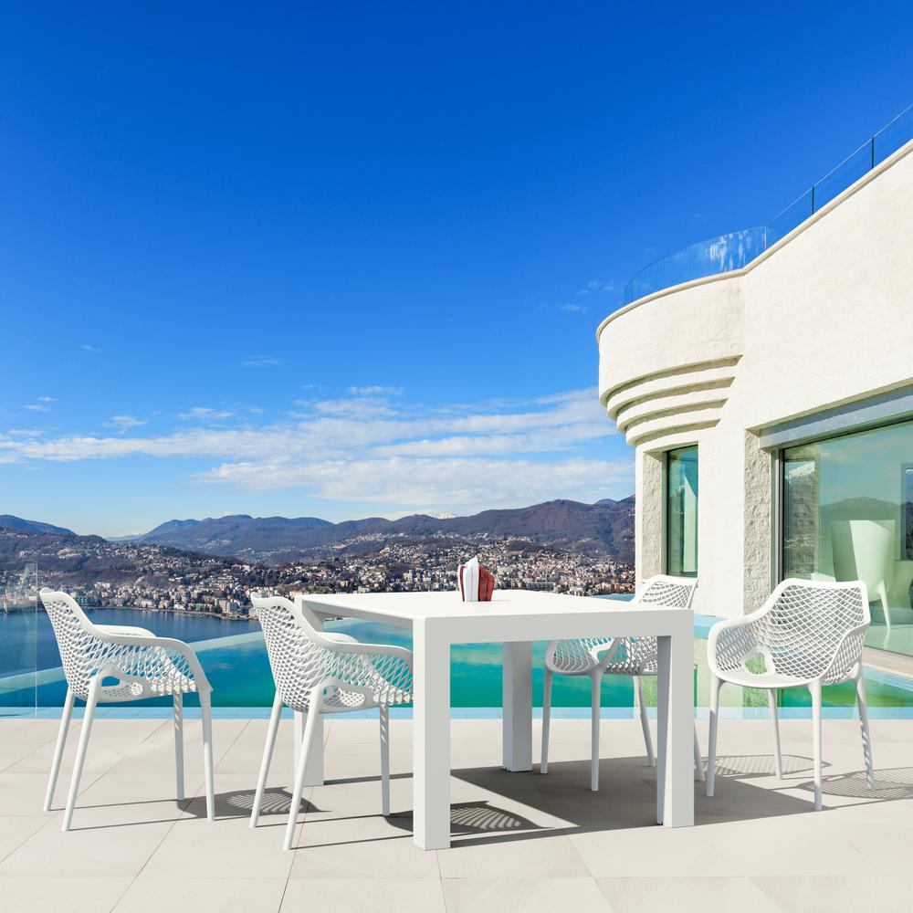 Air XL Outdoor Dining Arm Chair White, Set of 2. Picture 4