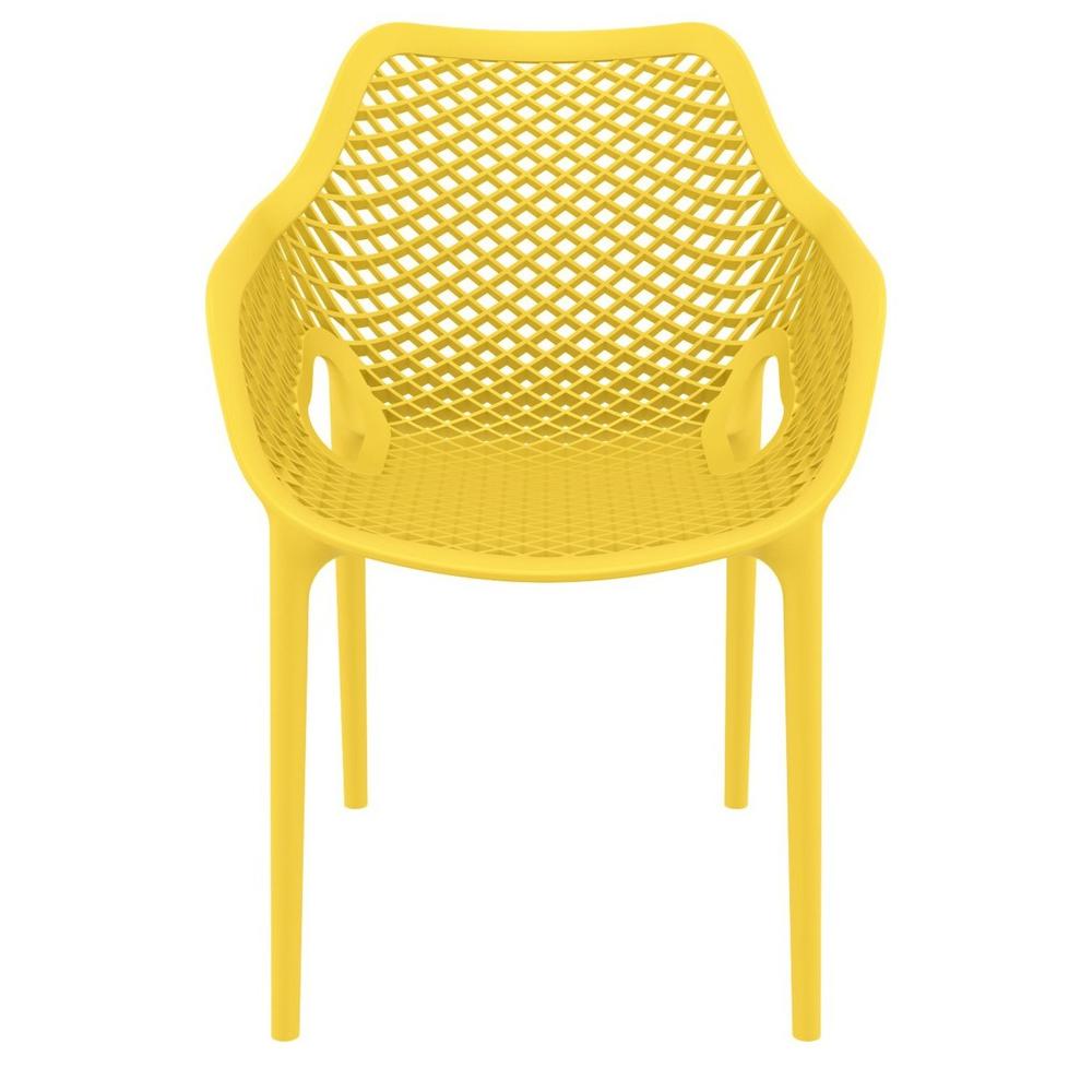Air XL Outdoor Dining Arm Chair Yellow, Set of 2. Picture 3