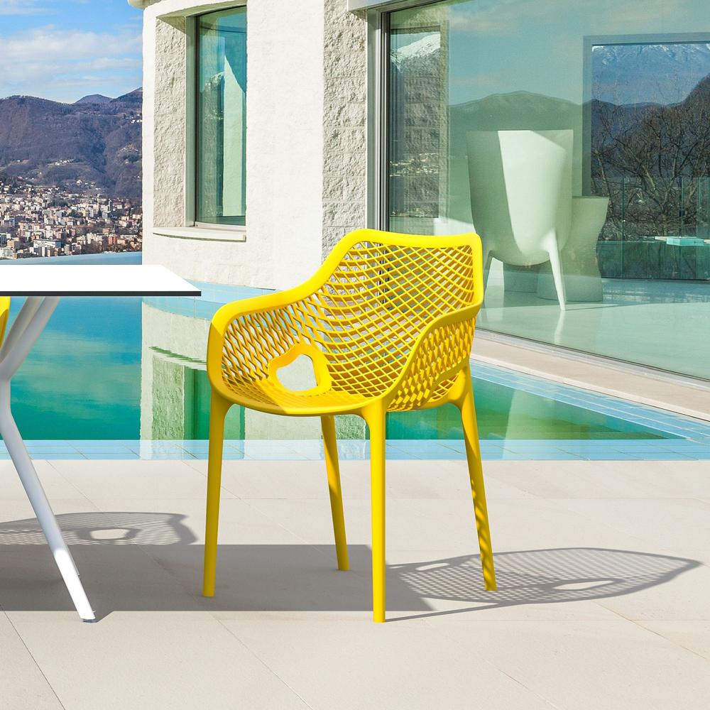 Air XL Outdoor Dining Arm Chair Yellow, Set of 2. Picture 6