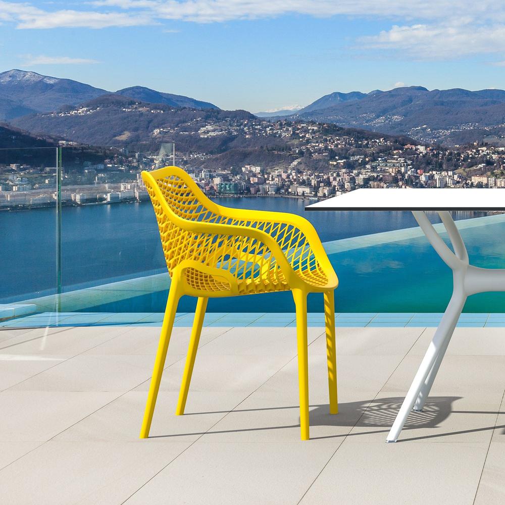 Air XL Outdoor Dining Arm Chair Yellow, Set of 2. Picture 7