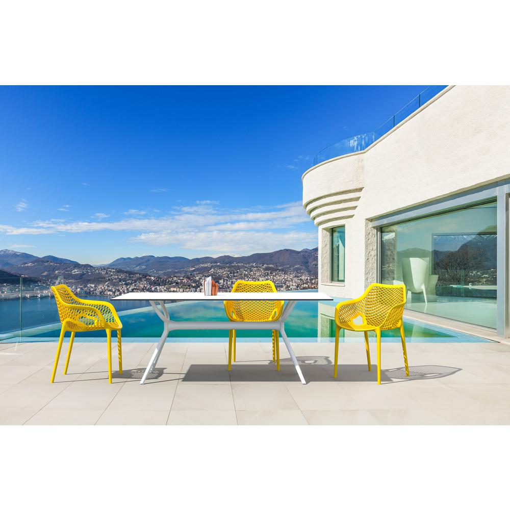 Air XL Outdoor Dining Arm Chair Yellow, Set of 2. Picture 8