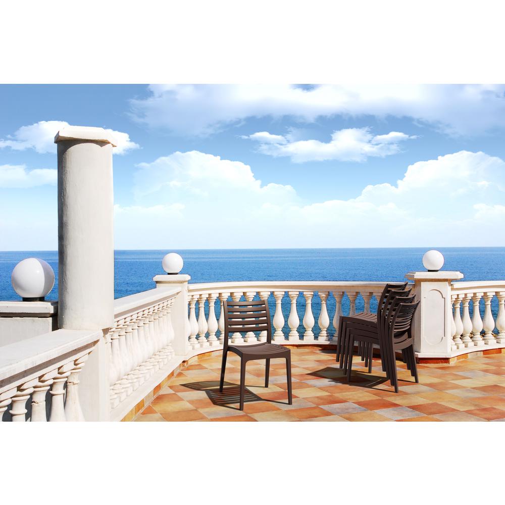 Ares Outdoor Dining Chair Brown, Set of 2. Picture 11