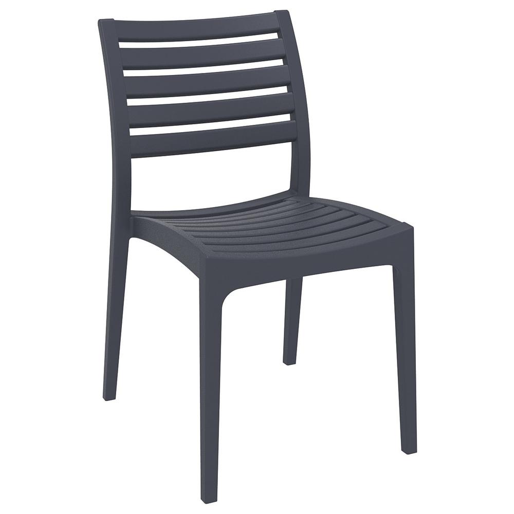 Ares Outdoor Dining Chair Dark Gray, Set of 2. Picture 1