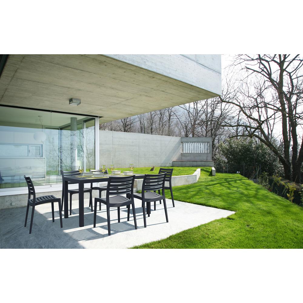 Ares Outdoor Dining Chair Dark Gray, Set of 2. Picture 7