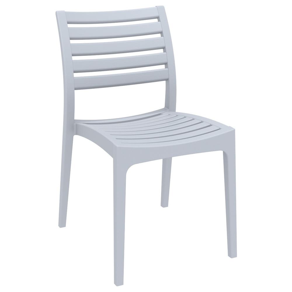 Ares Outdoor Dining Chair Silver Gray, Set of 2. Picture 1