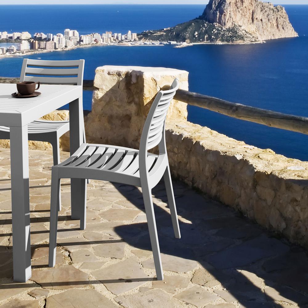 Ares Outdoor Dining Chair Silver Gray, Set of 2. Picture 6