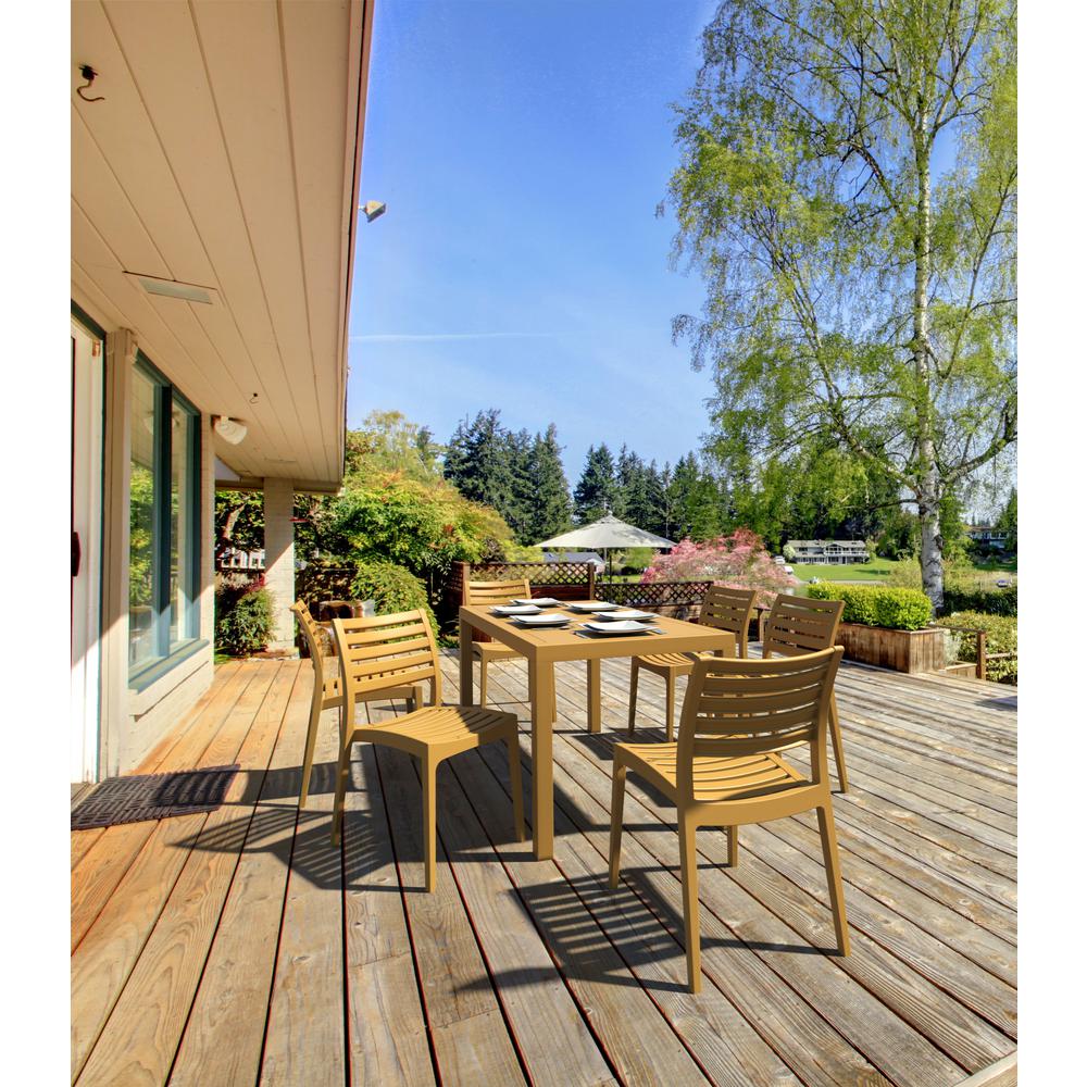 Ares Outdoor Dining Chair Teak Brown, Set of 2. Picture 7