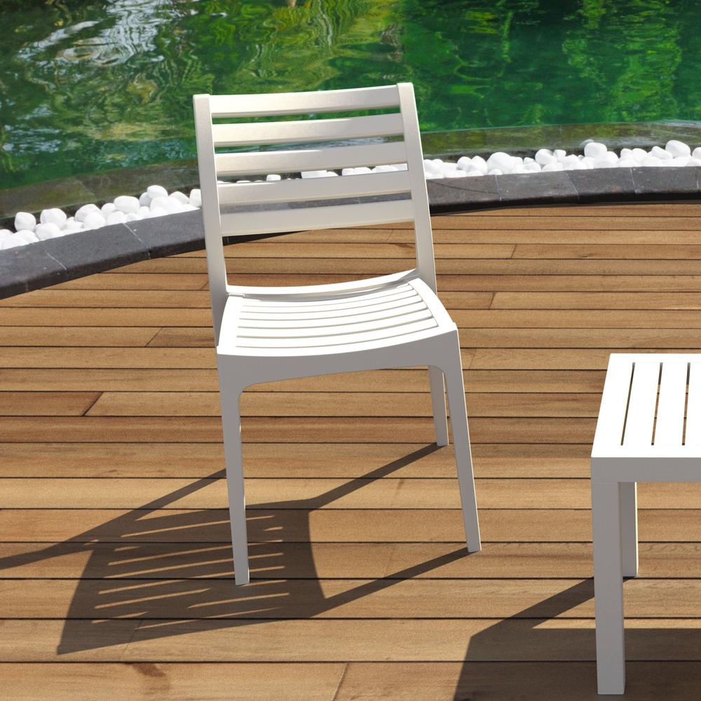 Ares Outdoor Dining Chair White, Set of 2. Picture 6