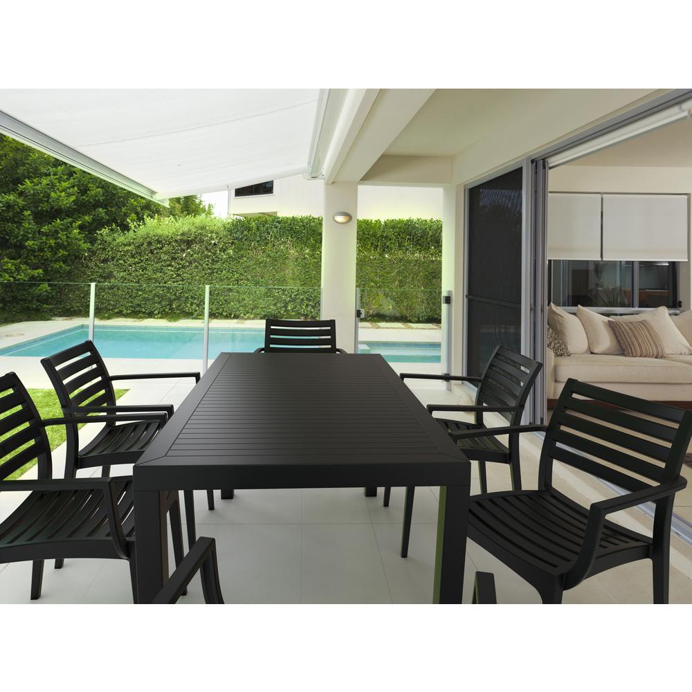 Artemis Outdoor Dining Arm Chair Black, Set of 2. Picture 6