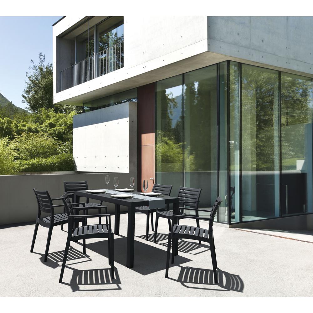 Artemis Outdoor Dining Arm Chair Black, Set of 2. Picture 7