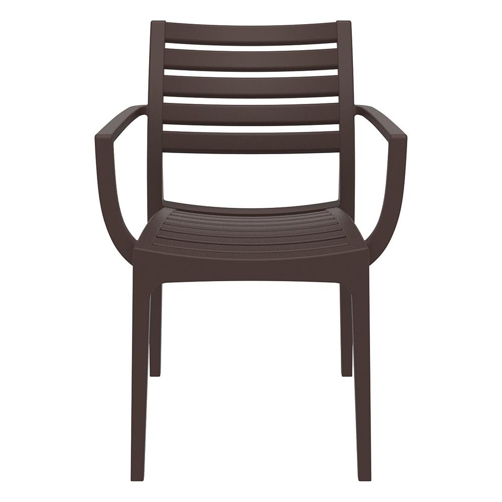 Artemis Outdoor Dining Arm Chair Brown, Set of 2. Picture 3