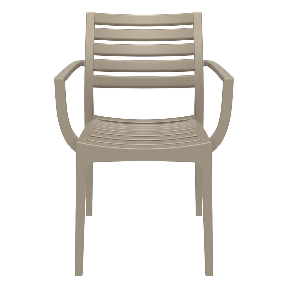 Artemis Outdoor Dining Arm Chair Taupe, Set of 2. Picture 3