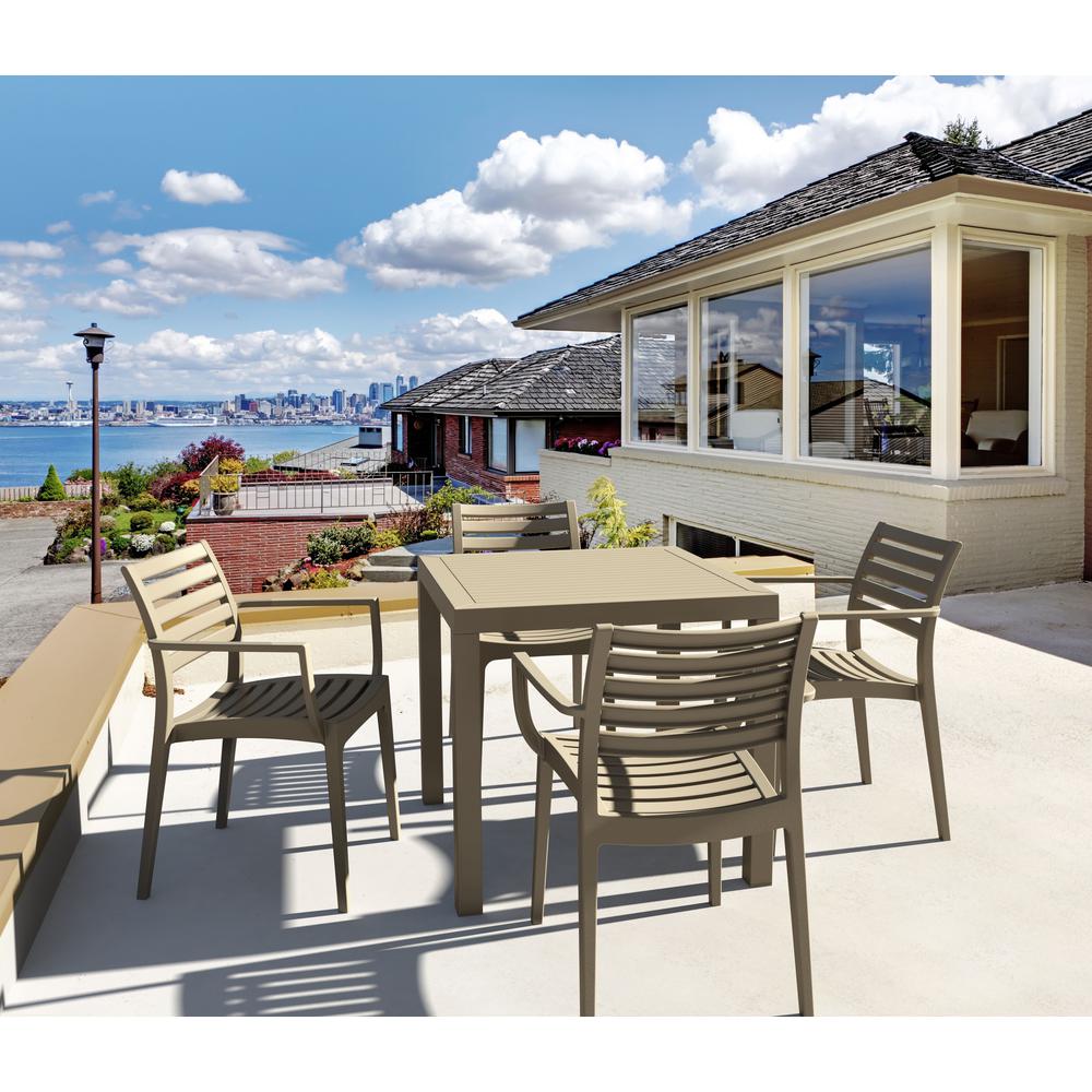 Artemis Outdoor Dining Arm Chair Taupe, Set of 2. Picture 7