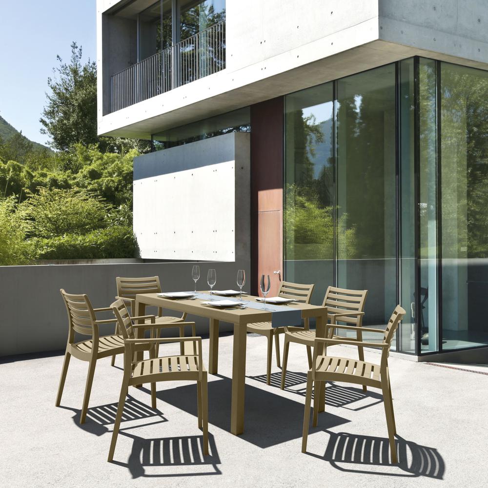 Artemis Outdoor Dining Arm Chair Taupe, Set of 2. Picture 8