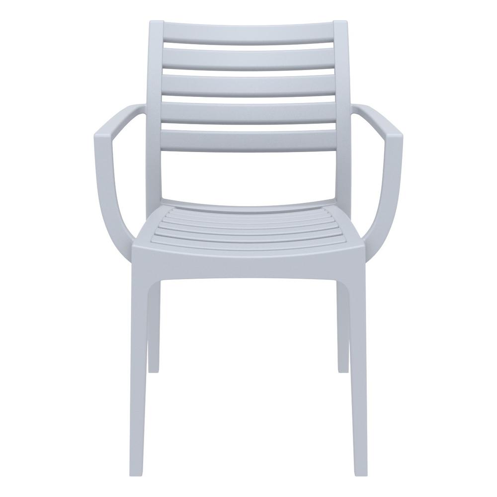 Artemis Outdoor Dining Arm Chair Silver Gray, Set of 2. Picture 3