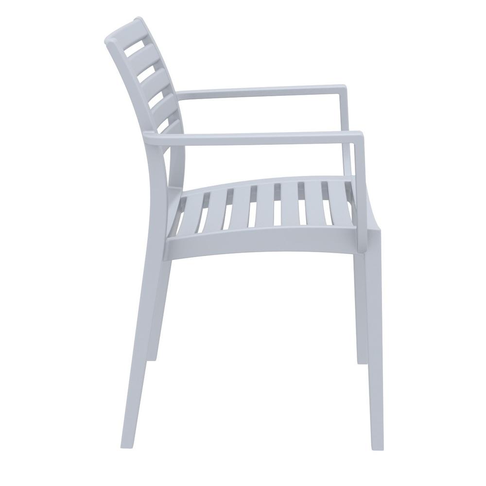 Artemis Outdoor Dining Arm Chair Silver Gray, Set of 2. Picture 4