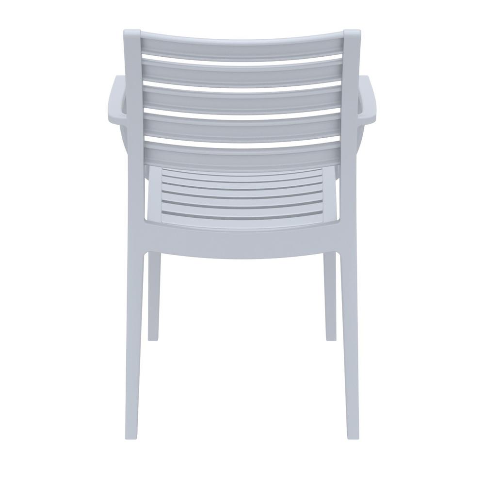 Artemis Outdoor Dining Arm Chair Silver Gray, Set of 2. Picture 5