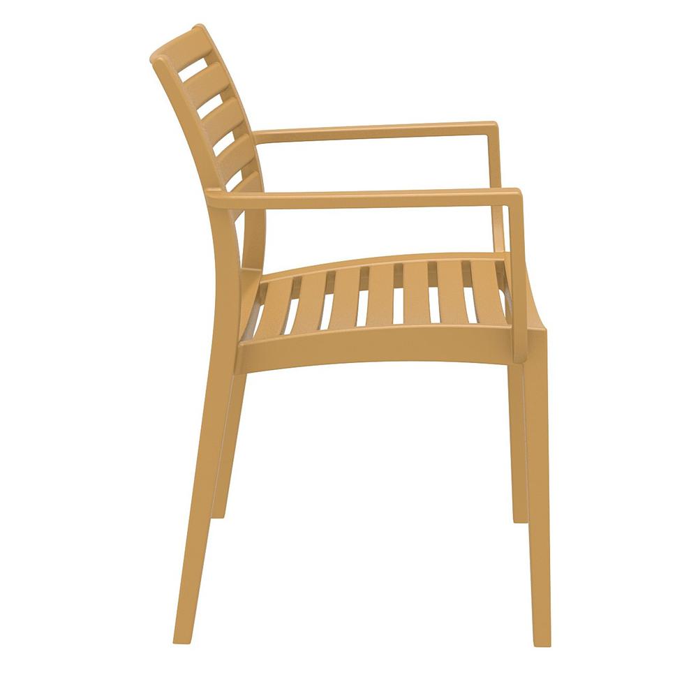 Artemis Outdoor Dining Arm Chair Teak Brown, Set of 2. Picture 4
