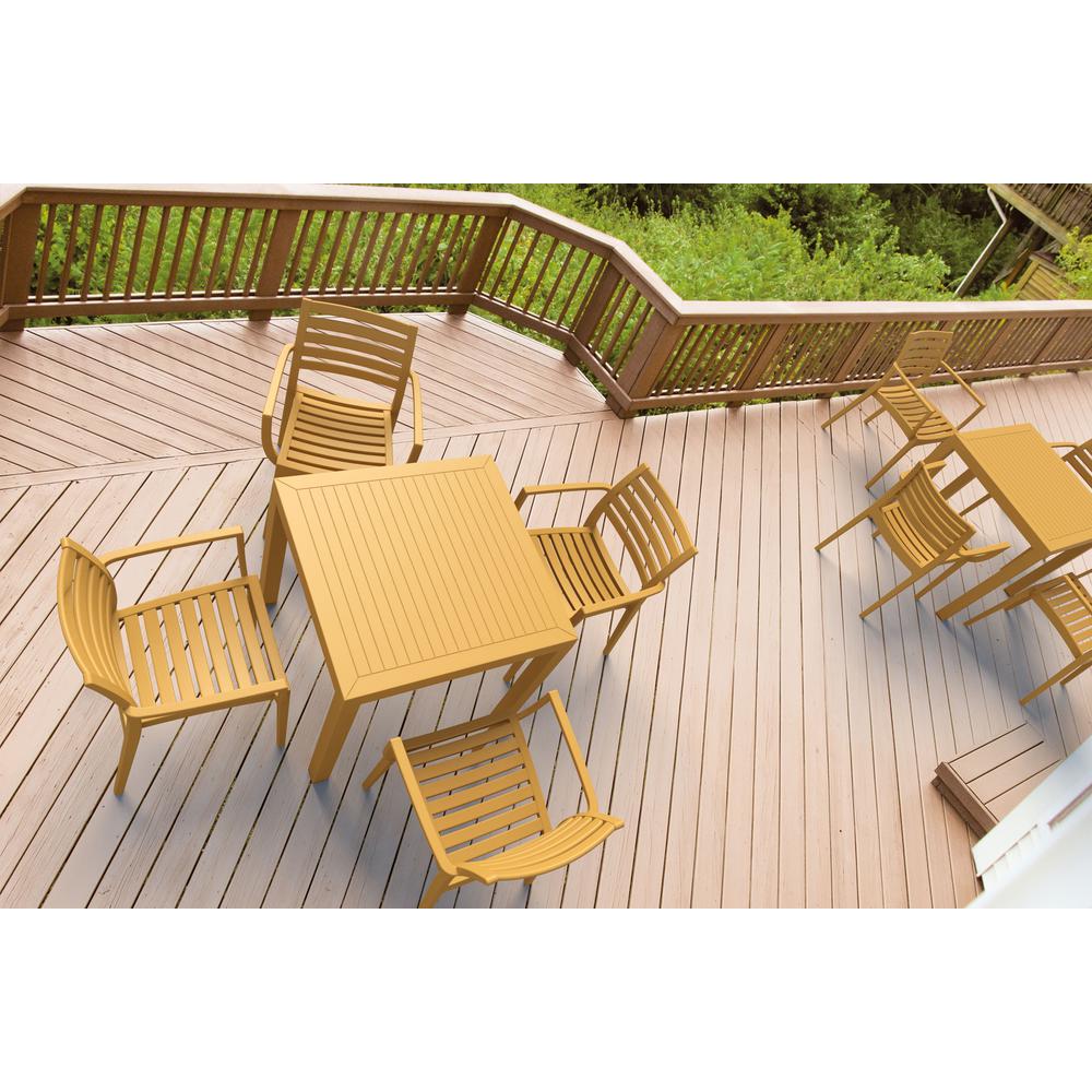 Artemis Outdoor Dining Arm Chair Teak Brown, Set of 2. Picture 7