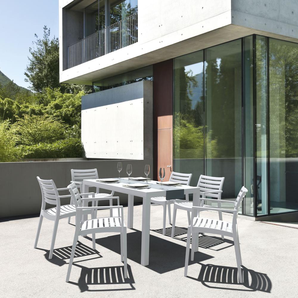 Artemis Outdoor Dining Arm Chair White, Set of 2. Picture 2
