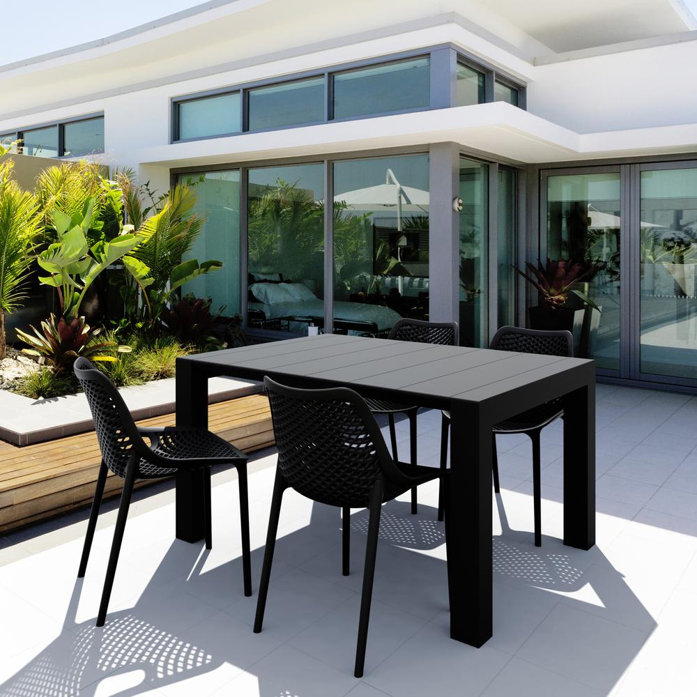 Air Extension Dining Set 5 Piece Black. Picture 1