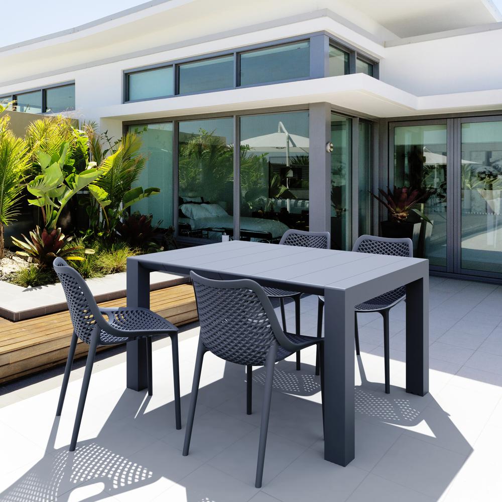 Air Extension Dining Set 5 Piece Dark Gray. Picture 1